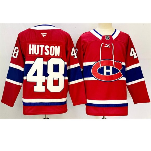 Mens Lane Hutson Red Stitched Jersey